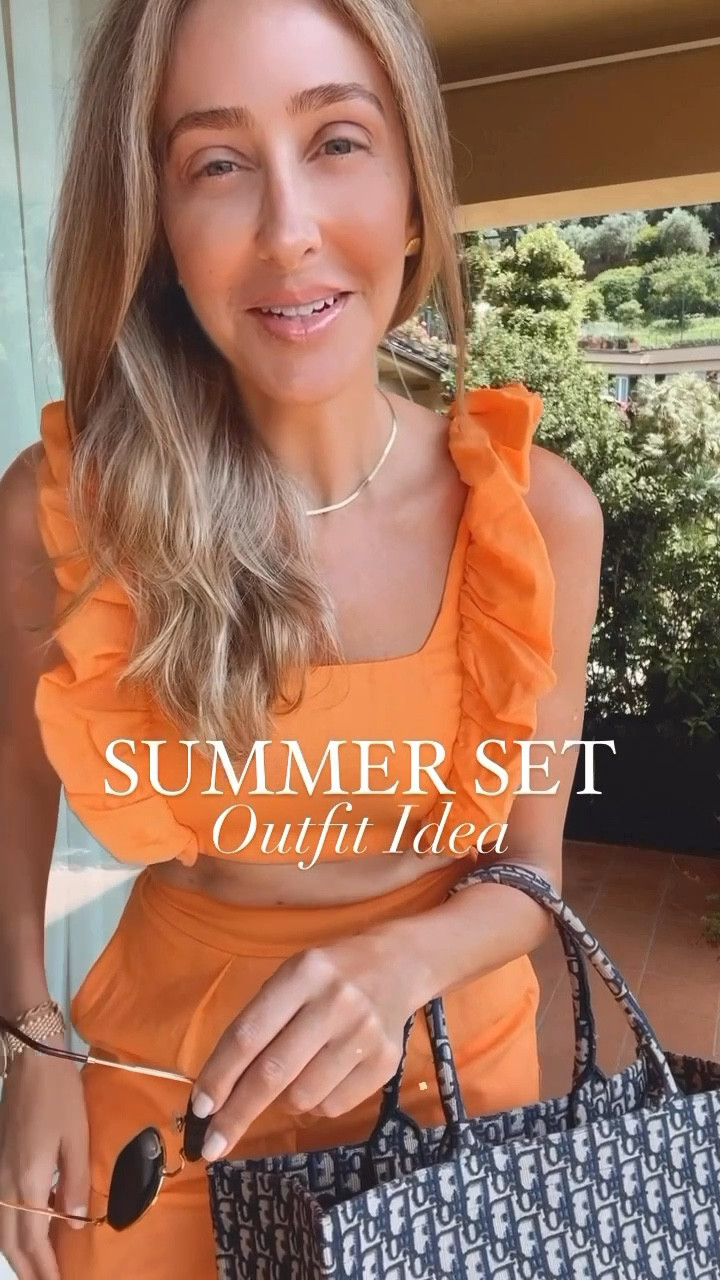 The perfect summer set! The shade of orange is gorgeous and the pants fit perfectly. Runs tts. 
My stats - 
Clothes: Size S/2 - Jeans 27
Footwear: Size 9 
Height: 5'9" tall
Weight: 127 lbs

#LTKStyleTip #LTKSeasonal #LTKOver40