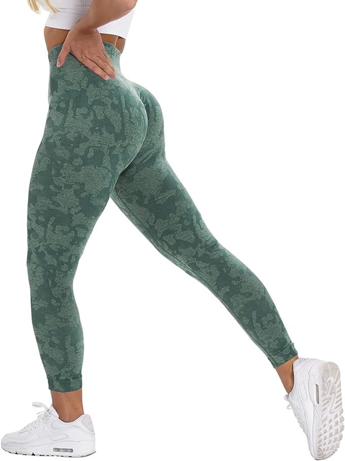 Workout Leggings for Women High Waisted Butt Lifting Gym Seamless Scrunch Yoga Pants | Amazon (US)