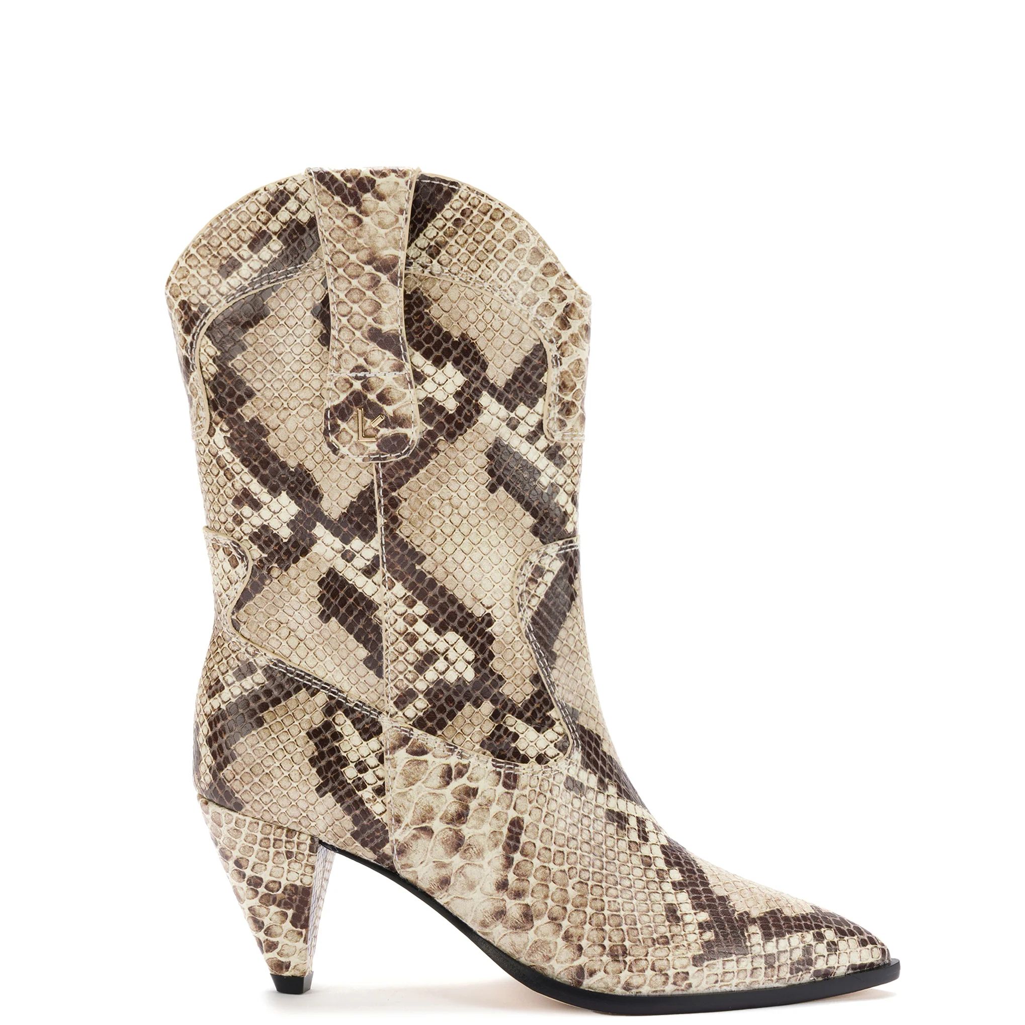 Thelma Boot In Neutral Stamped Leather | Larroude