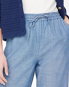 Chambray slim wide-leg drawstring pant | J.Crew Factory