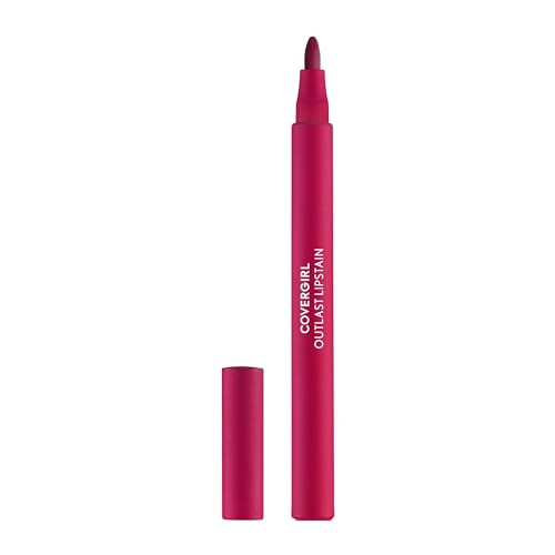 COVERGIRL Outlast, 70 Crimson Glory, Lipstain, Smooth Application, Precise Pen-Like Tip, Transfer-Proof, Satin Stained Finish, Vegan Formula, 0.06oz | Amazon (US)