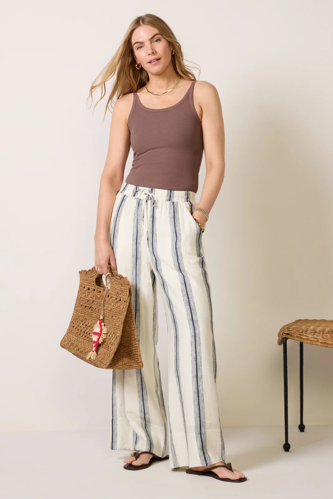 Drew Stripe Wide Leg Pant | Evereve
