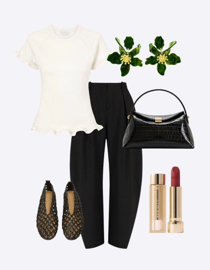 Ruffle Hem Top + Black Barrel Pants // spring outfit // spring outfit idea // elevated casual outfits // casual classy outfits // spring style inspo

#LTKootd