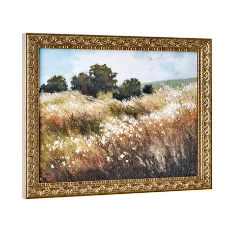 Home Decor Collection Calm Meadow Landscape Wall Art, Nature Canvas Print with Wood Bronze Frame, Farmhouse Decor, 11x14 | Walmart (US)