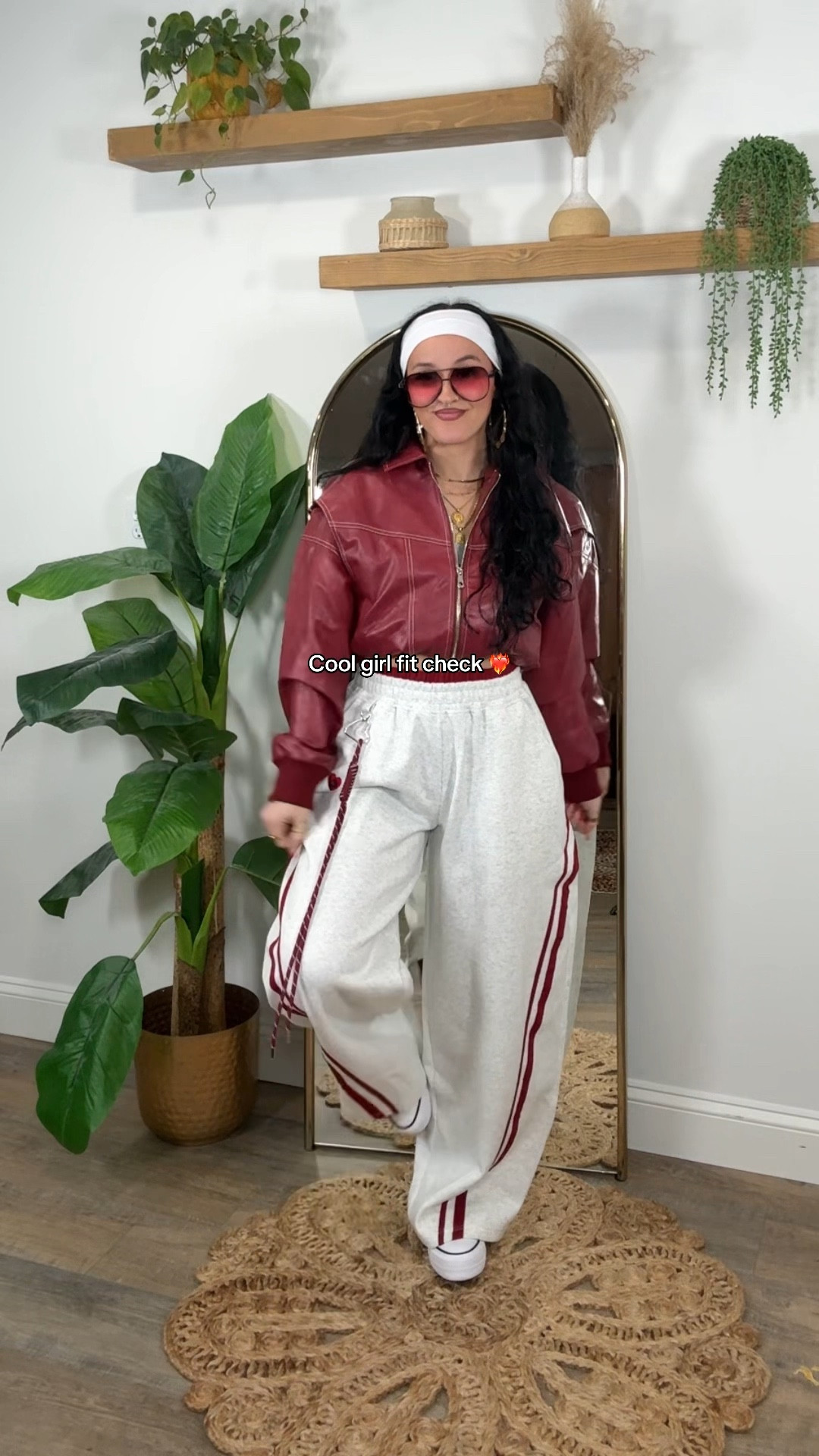 The jacket I have on is a full length jacket that I tucked to crop but it was a little bulky so I also linked a jacket that is already cropped. 