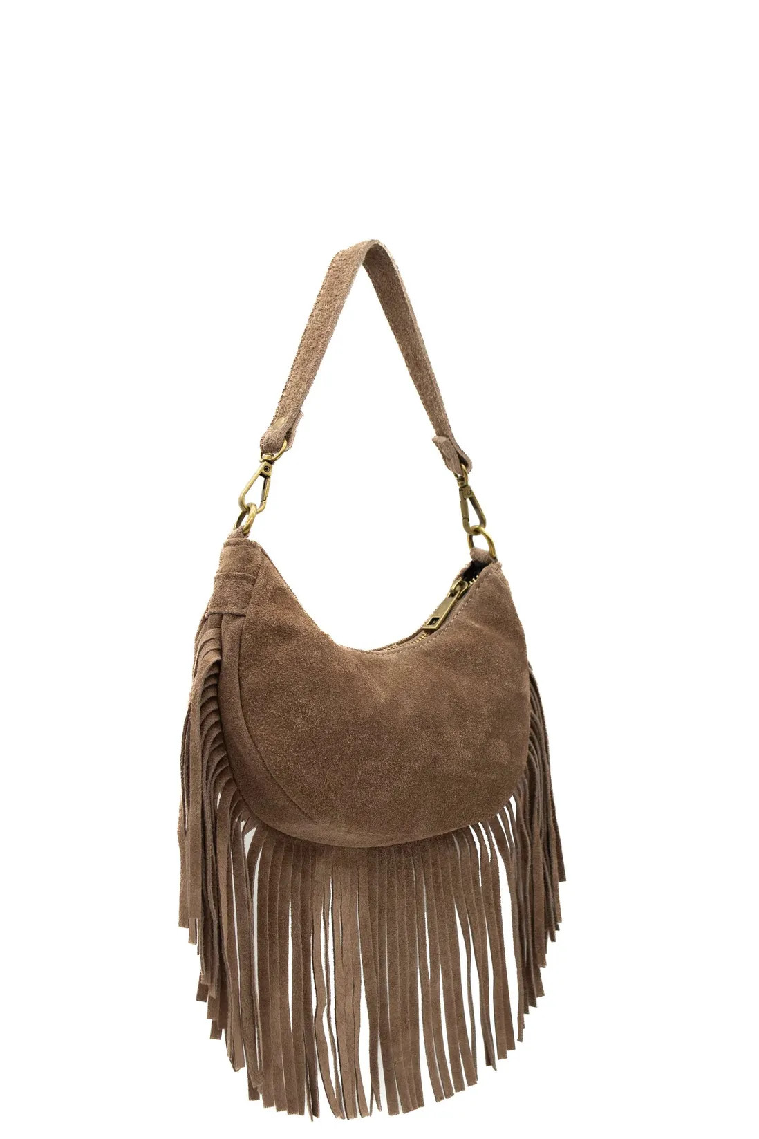 Bags & Purses | Small Italian Genuine Suede Fringed Crossbody Bag WIth Detachable Handle and Stra... | Debenhams UK