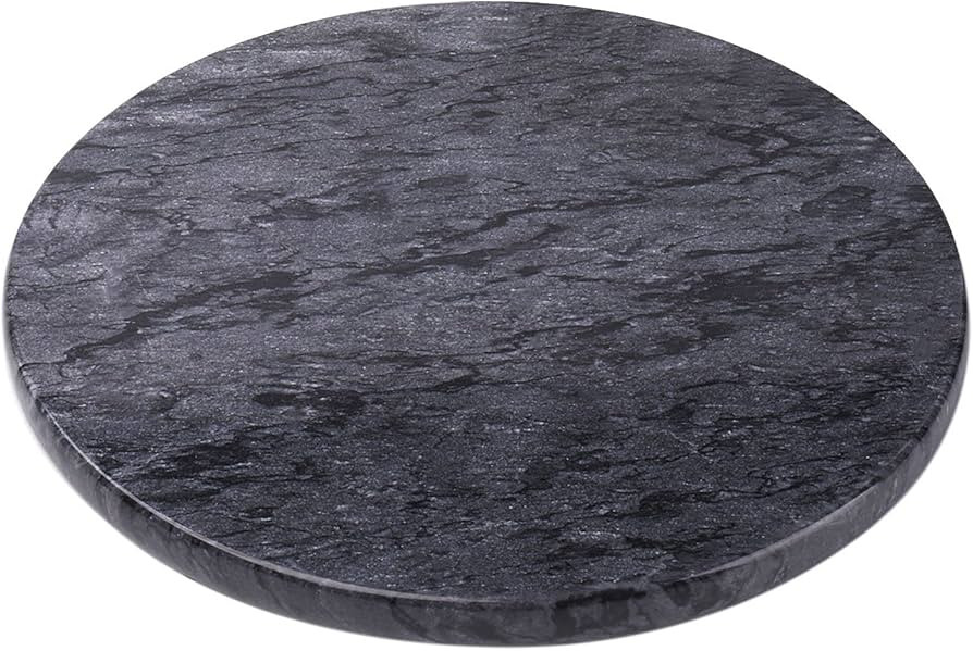 Flexzion Round Marble Cheese Board - 12 Inch Black Marble Serving Board for Charcuterie, Cheese, ... | Amazon (US)