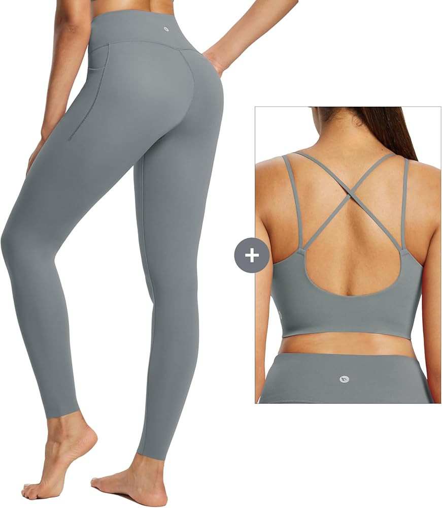 BALEAF Freeleaf Collection-Women's 27" Inseam Yoga Leggings with Pockets for Women, Longline Spor... | Amazon (US)