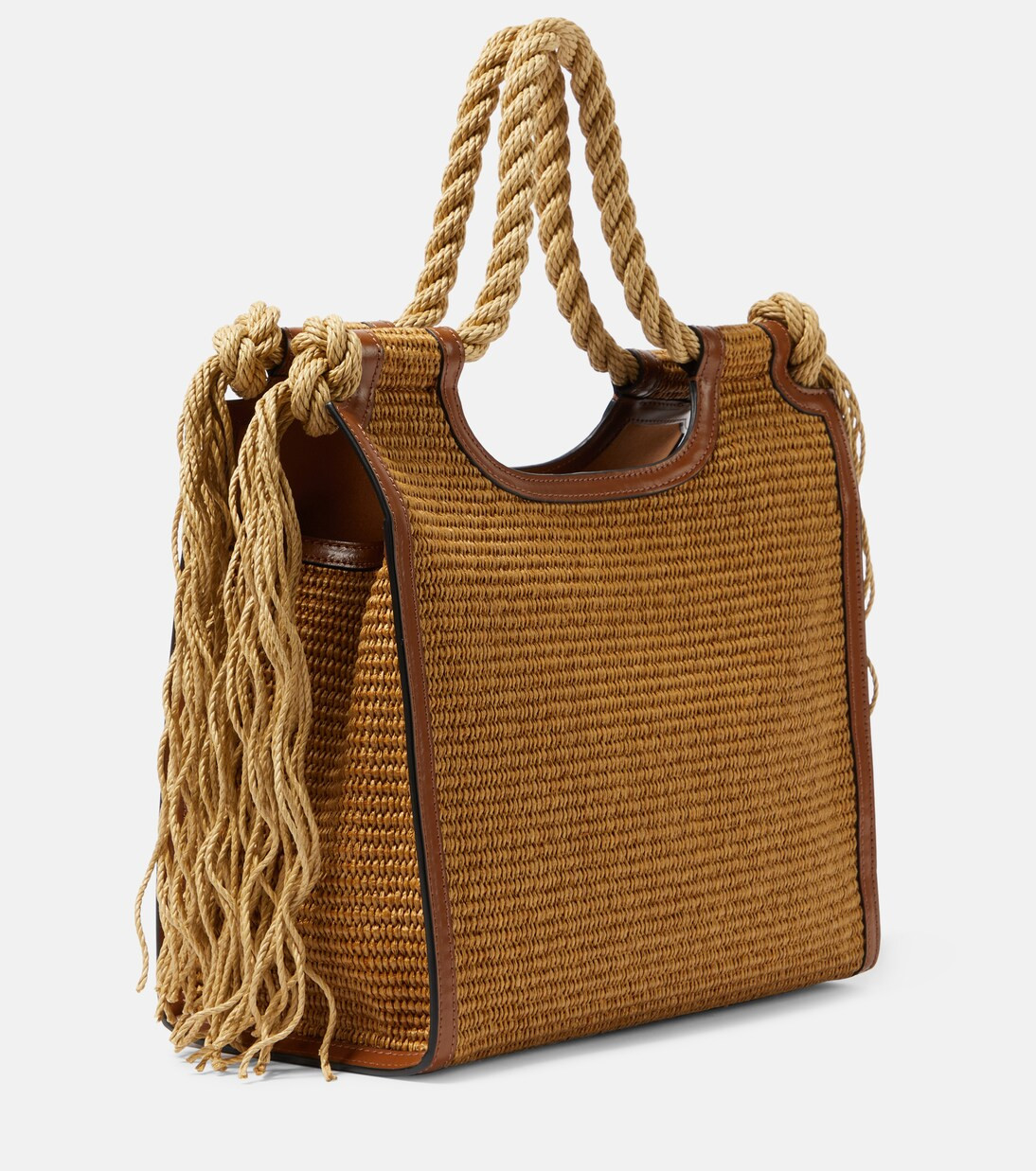 Marcel Medium raffia-effect tote bag | Mytheresa (UK)