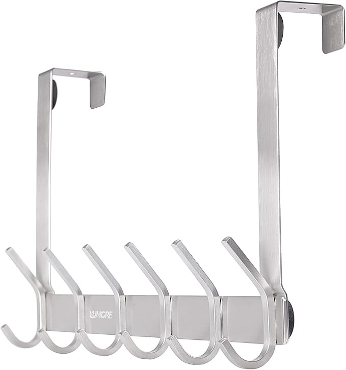 YUMORE Over The Door Hooks, SUS304 Stainless Steel Heavy Duty Door Hanger for Coats Robes Hats Cl... | Amazon (US)