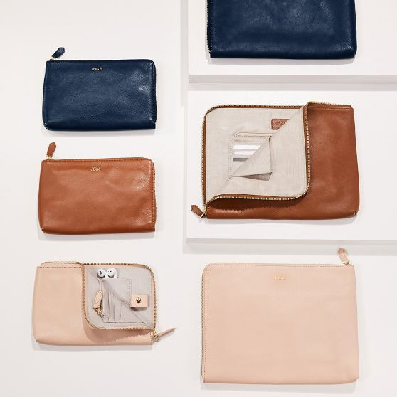 Leather Commute Zipper Pouch | Mark and Graham