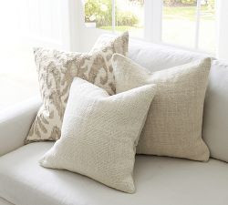 Faye Linen Textured Pillow | Pottery Barn (US)