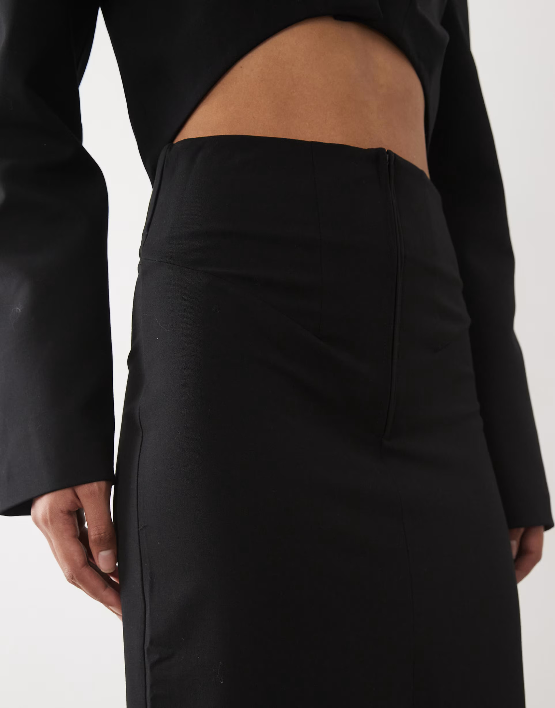 ASOS DESIGN ultra high waist tailored maxi skirt in black | ASOS (Global)
