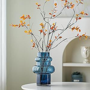 Clear Blue Bubble Glass Flower Vase, Modern Boho Ins Style Vase for Hydroponic Plants Bouquet, La... | Amazon (US)