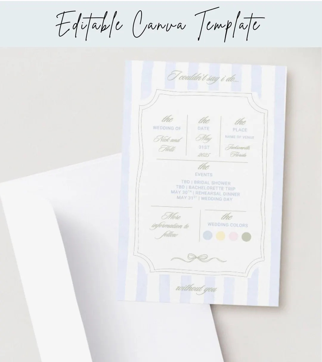 Wedding Details | Bridesmaids & Groomsman Info Card Template | Editable Canva Template | Bridal P... | Etsy (US)