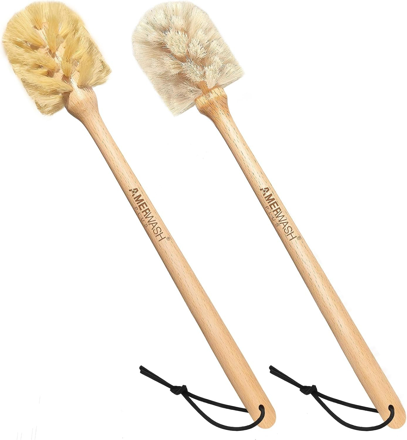 Bottle Brushes with Natural Bristles, 13-3/4 Inch Long Wood Handle Bottle Brush Cleans and Scrubs... | Amazon (US)