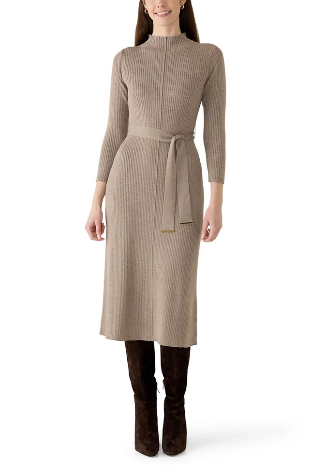 Women's 3/4 Sleeve Mock Neck Sweater Dress | Belk