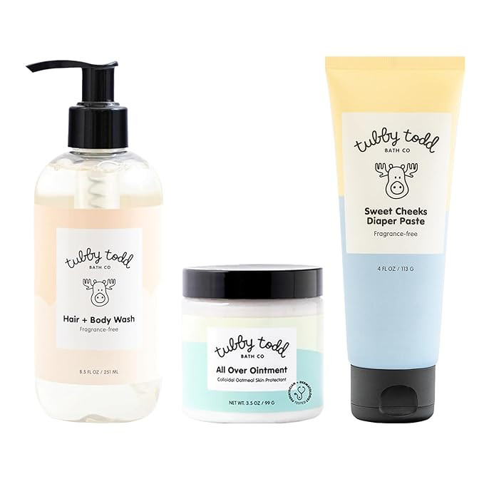 TUBBY TODD Baby Bundle Newborn Skin Care Set - Hypoallergenic Hair + Body Wash, All Over Ointment... | Amazon (US)