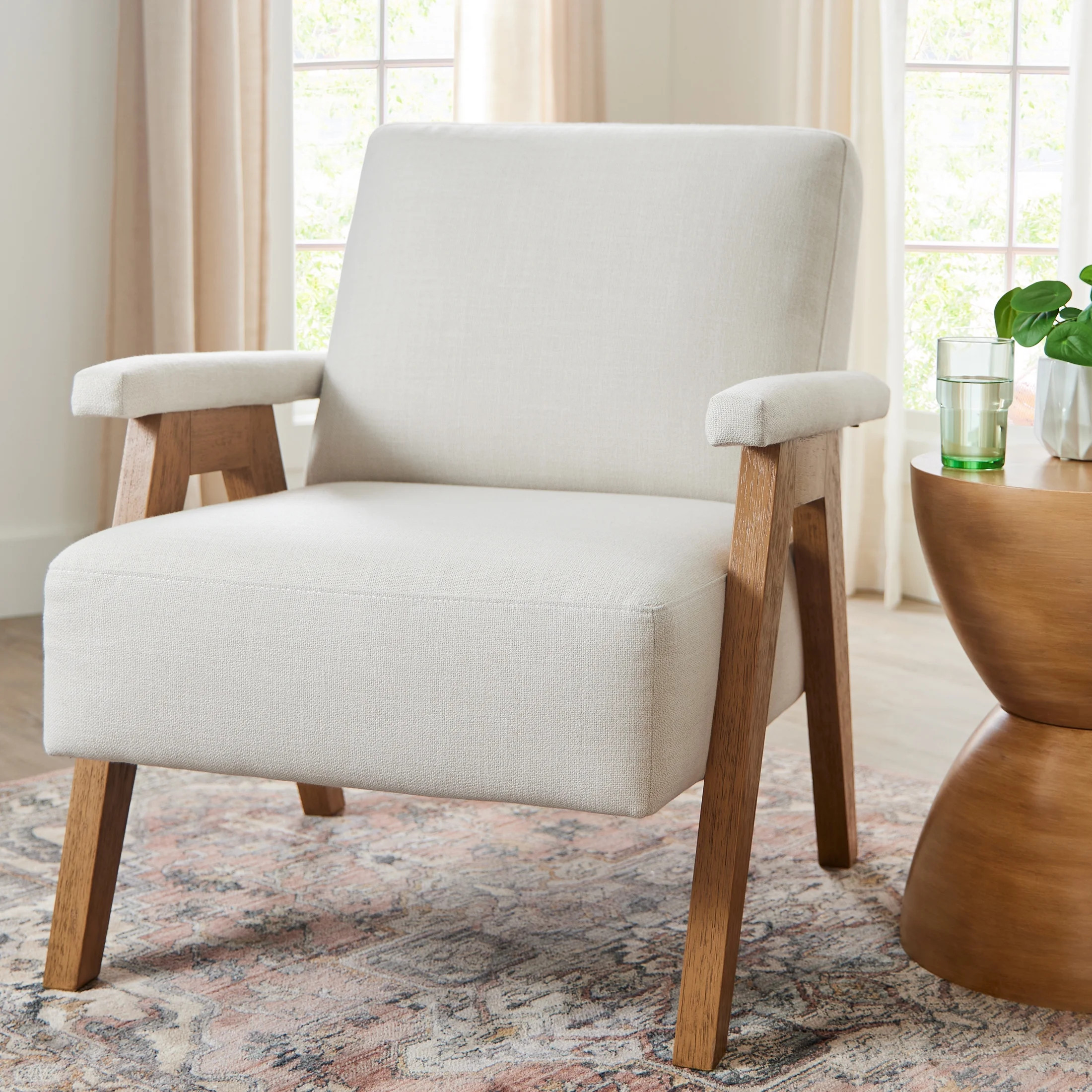 Better Homes & Gardens Ezra Accent Chair, Living Room, Cream - Walmart.com | Walmart (US)