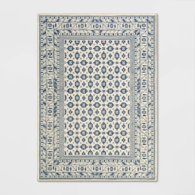 5'x7' Indoor Floral Woven Area Rug Ivory - Threshold™ | Target