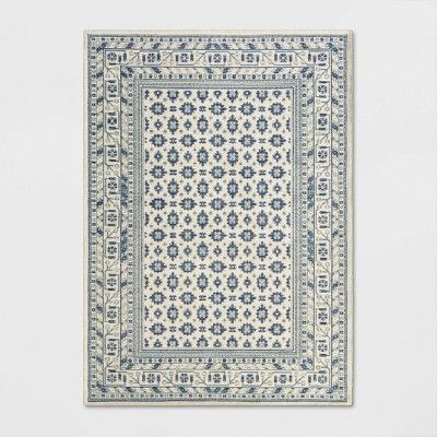 5'x7' Indoor Floral Woven Area Rug Ivory - Threshold™ | Target