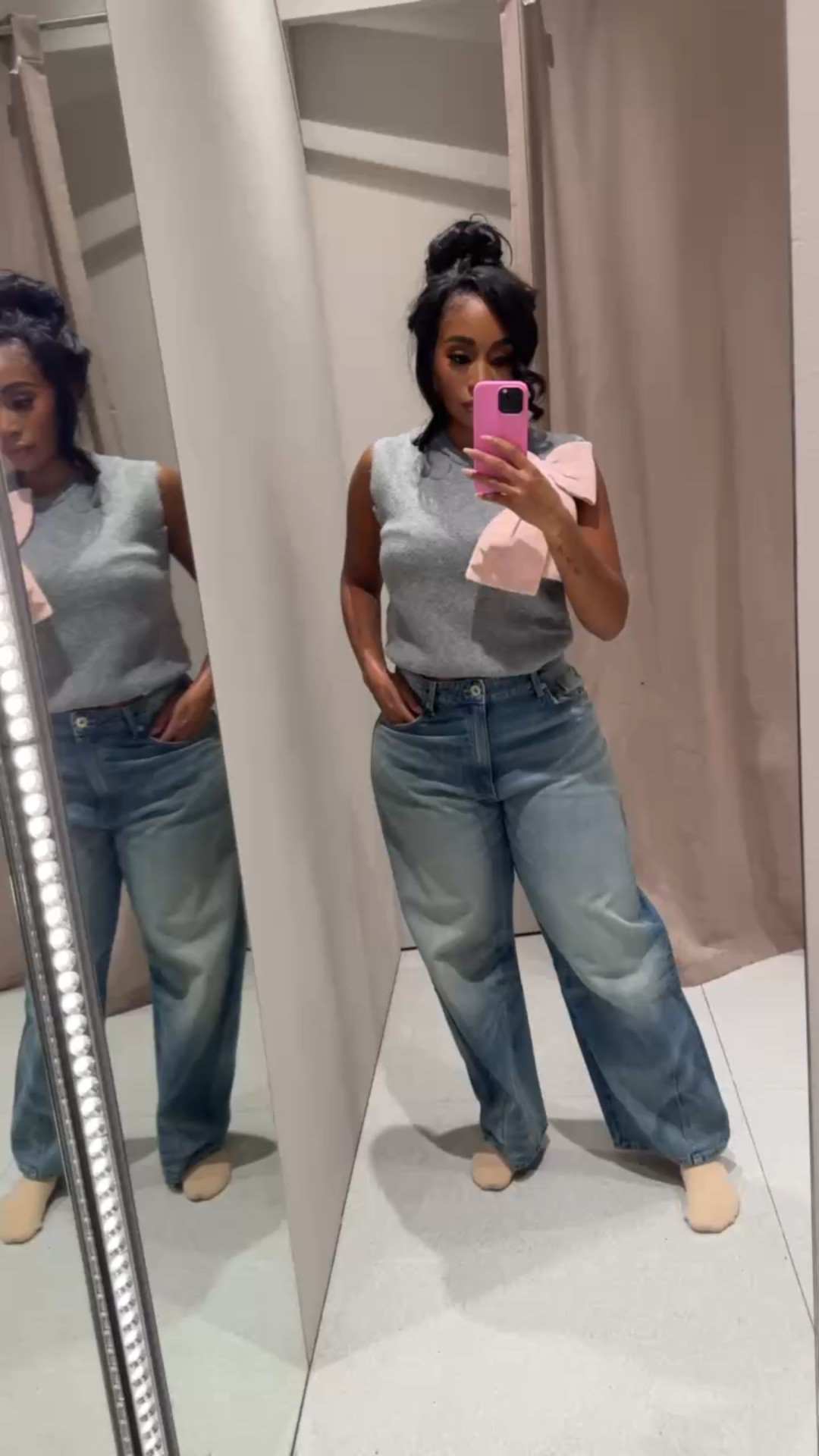 Casual outfit inspo! Knit sleeveless sweater with oversized bow detail!!

#LTKFindsUnder100 #LTKStyleTip #LTKMidsize