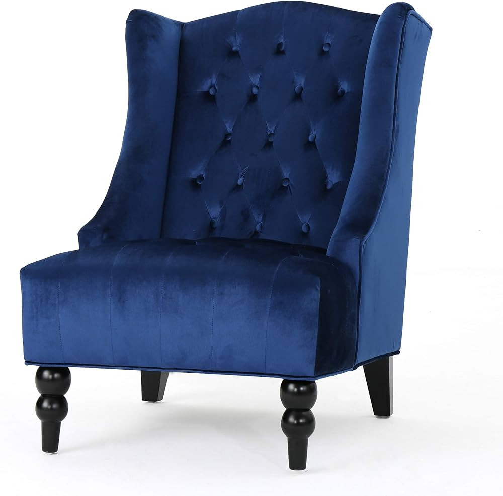 Christopher Knight Home Toddman High-Back Velvet Club Chair, Navy Blue | Amazon (US)
