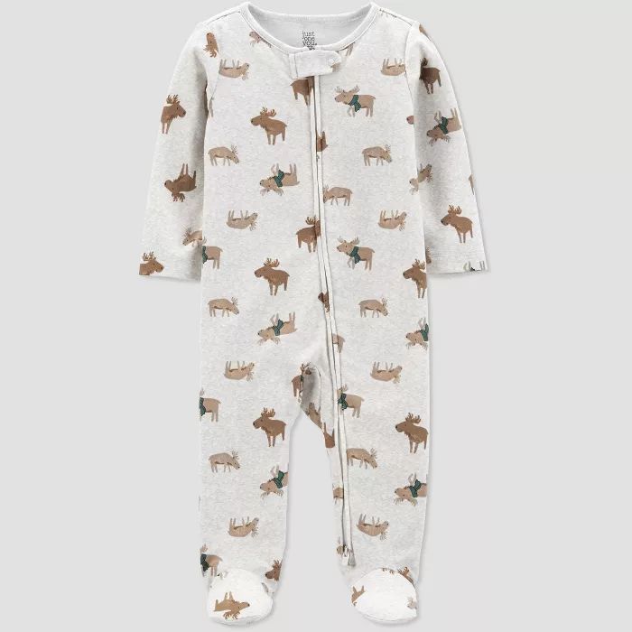 Baby Boys' Moose Footed Pajama - Just One You® made by carter's Oatmeal Heather | Target