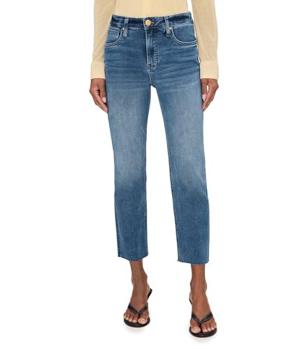 KUT from the Kloth Womens Rachael High-Rise Fab Ab Mom Raw Hem in Faithful 4 Inseam: 26 | Amazon (US)