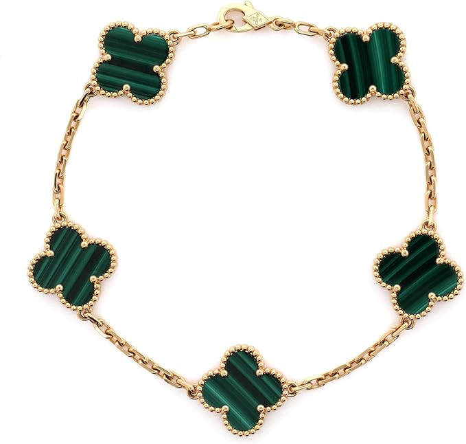 Amazon.com: Van Cleef & Arpels, Pre-Loved Vintage Alhambra 5 Motifs Bracelet 18K Yellow Gold and ... | Amazon (US)