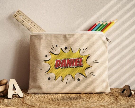 Custom Name Pencil Case Canvas Pen Bag Gifts for - Etsy | Etsy (US)