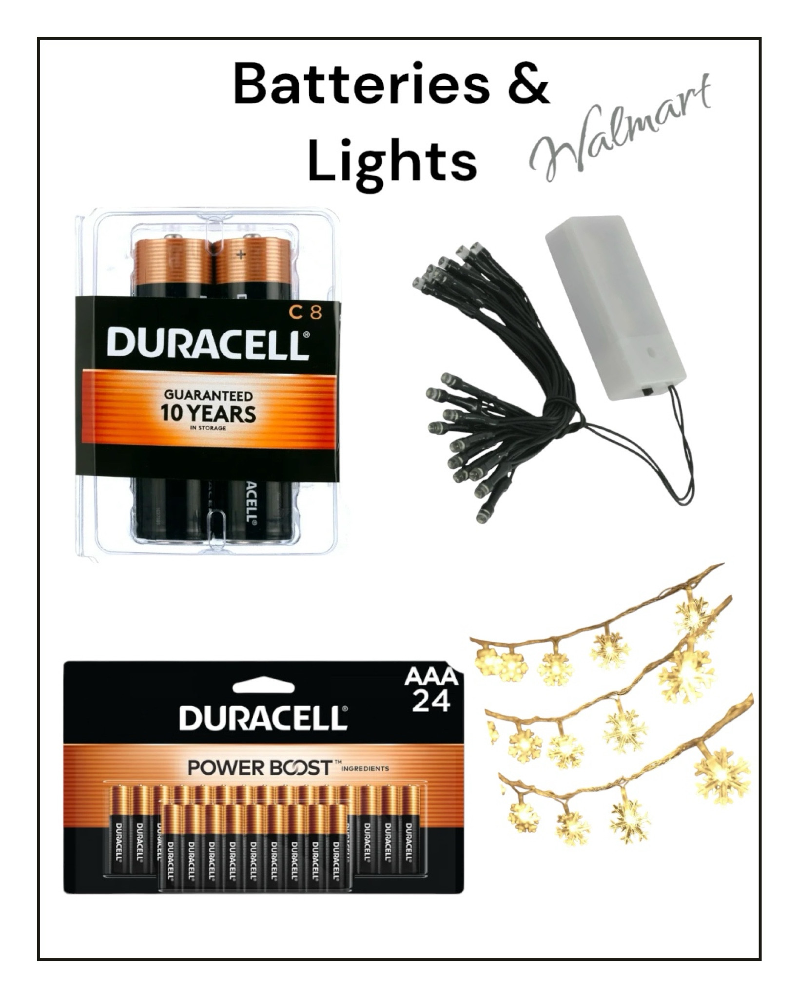 Batteries and lights for Christmas. 
#batteries

#LTKSeasonal
