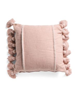 20x20 Prairie Whipstitch Tassel Pillow | TJ Maxx