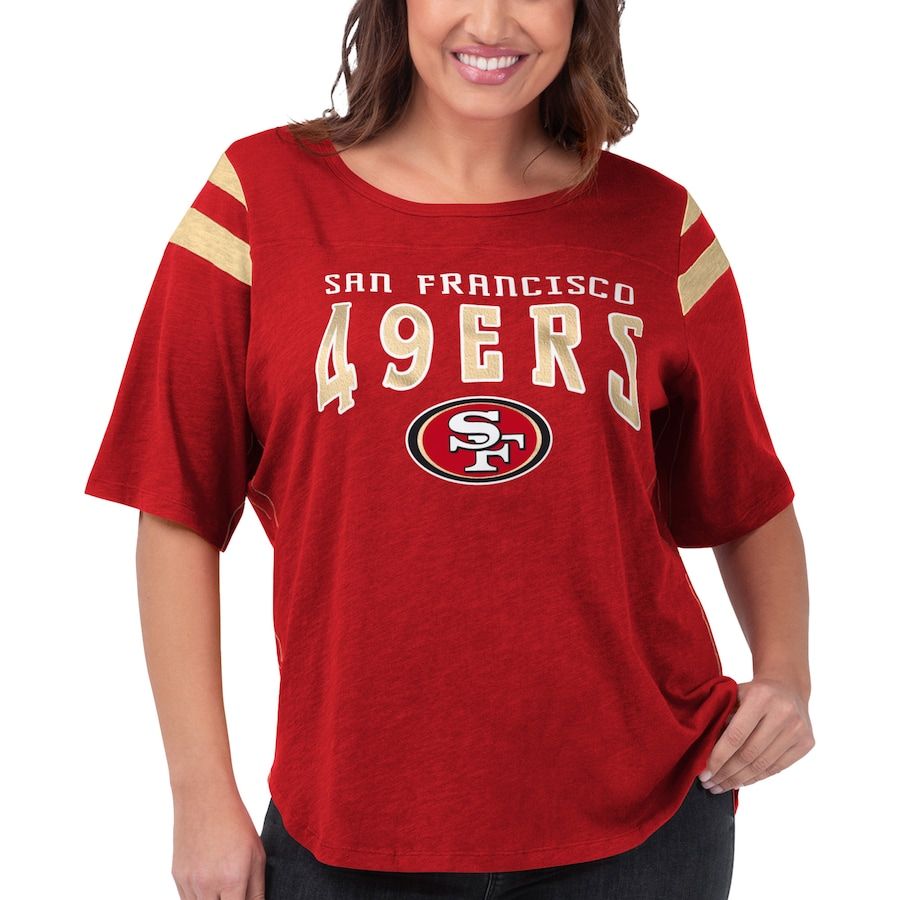 San Francisco 49ers G-III 4Her by Carl Banks Women's Plus Size Linebacker T-Shirt - Red | Fanatics