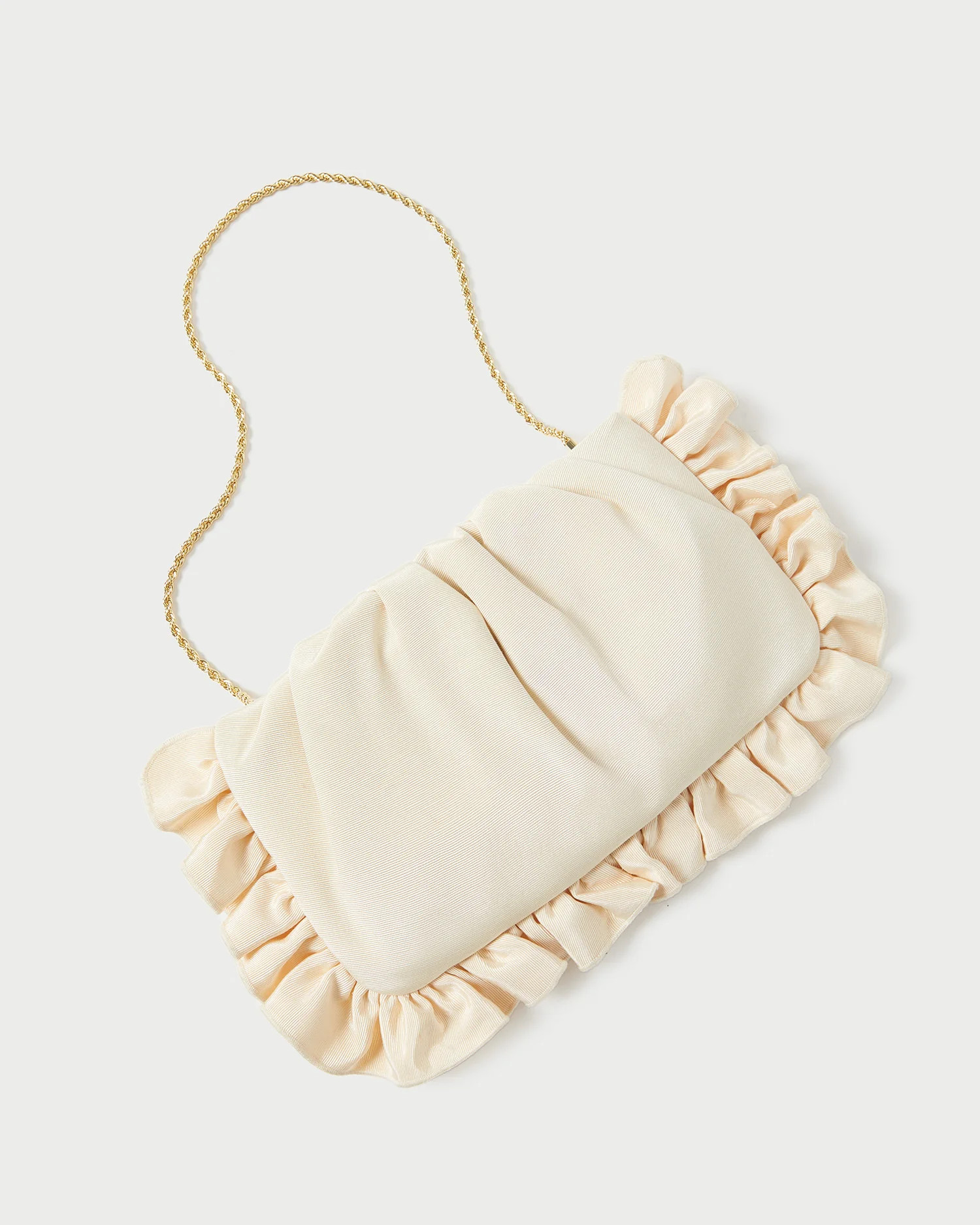 Mavis Vanilla Moiré Ruffle Clutch | Loeffler Randall