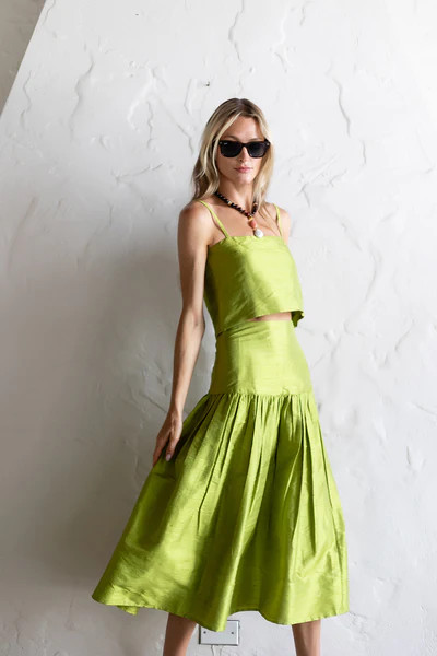 Circle Top Dupioni - Chartreuse | Julia Amory