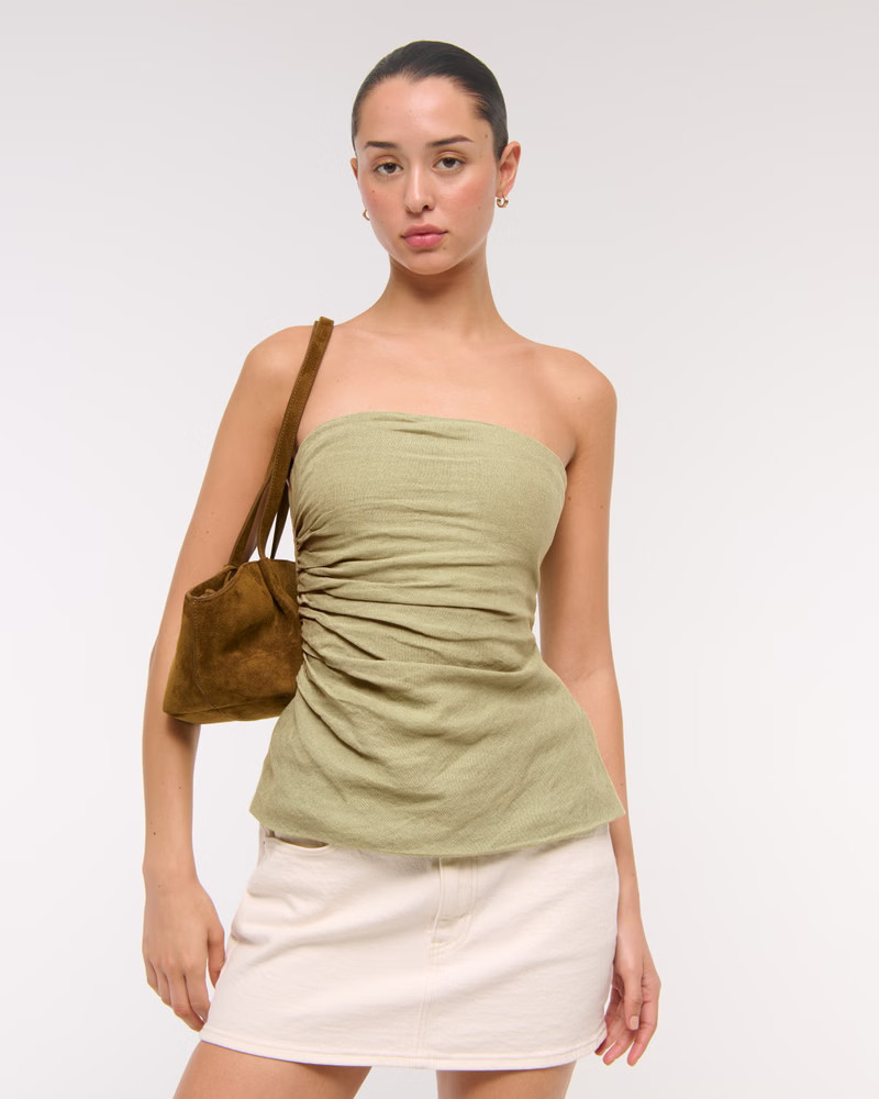 Women's Linen-Blend Tube Top | Women's New Arrivals | Abercrombie.com | Abercrombie & Fitch (US)