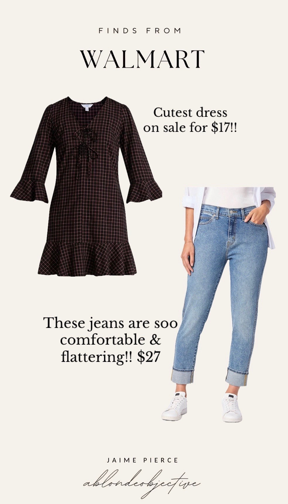 Size down 1 size in jeans; dress tts #walmart #finds #jeans #dress 

#LTKFindsUnder50 #LTKootd #LTKmomlife