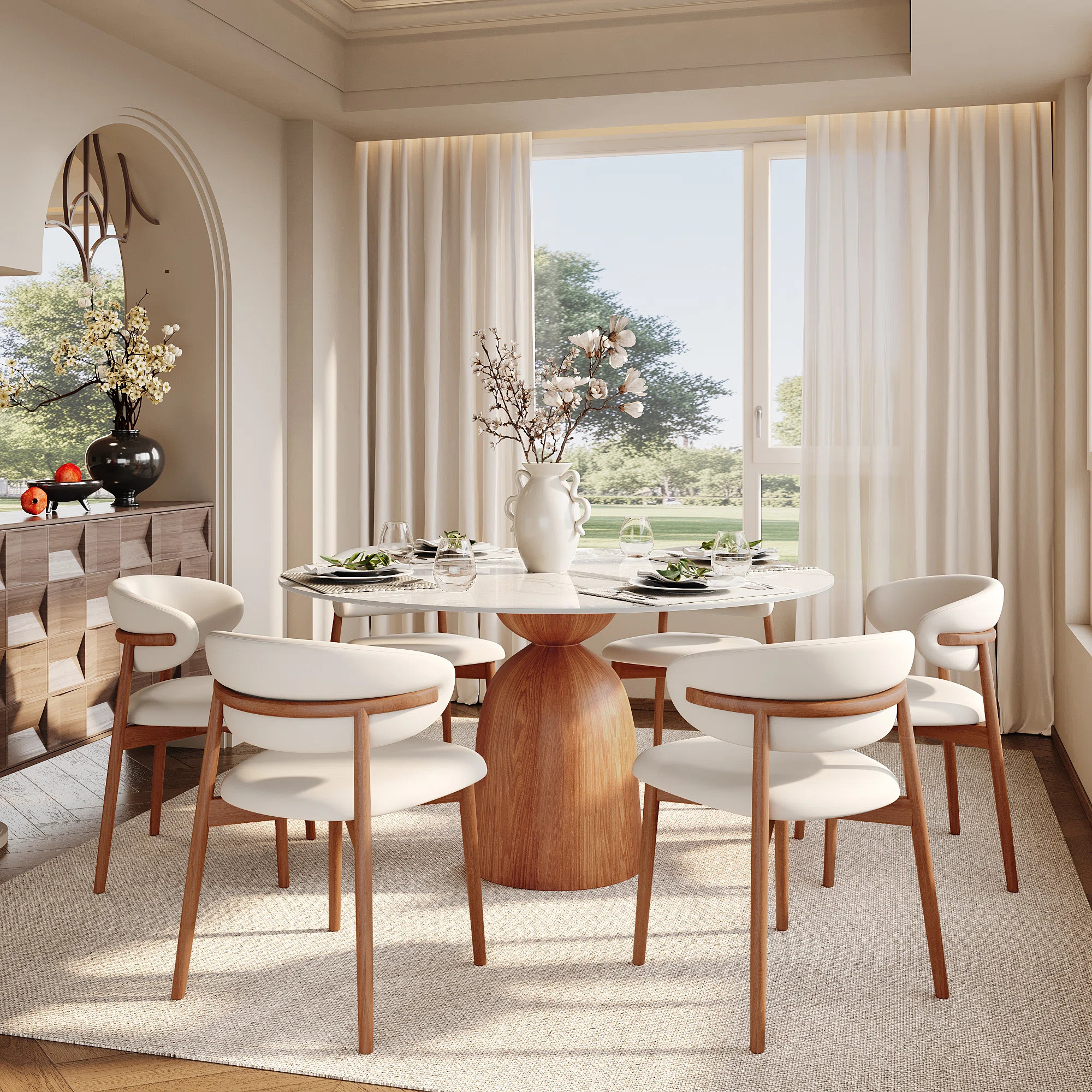 Orren Ellis 7PCS Modern Dining Set Seats 6 | Wayfair | Wayfair North America