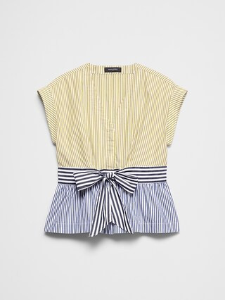 Poplin Tie-Front Top | Banana Republic Factory