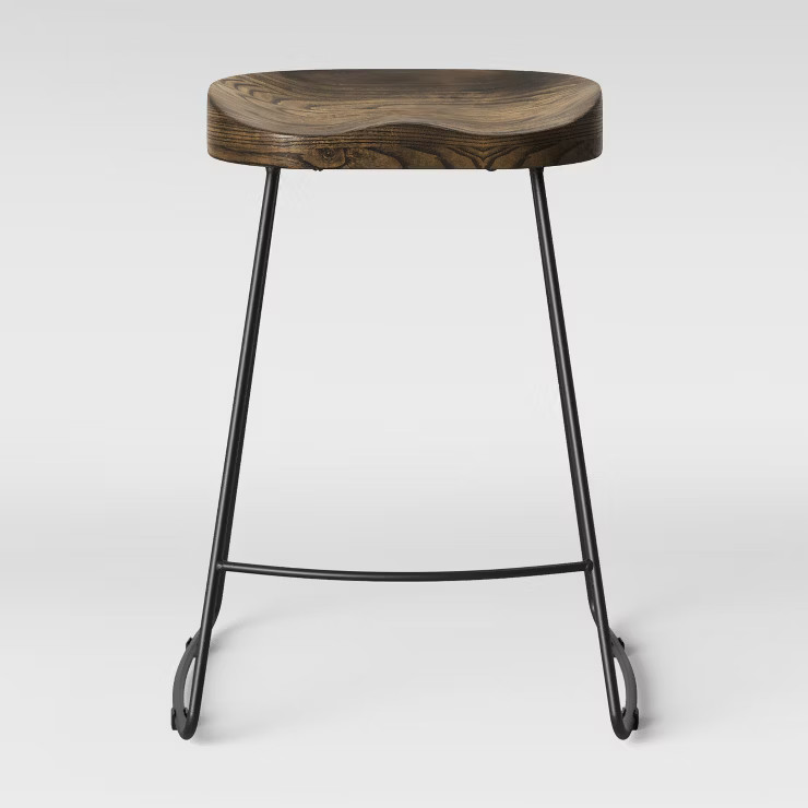 Hull Low Back Wood/Metal Counter Height Barstool - Threshold™ | Target