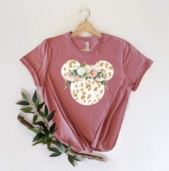 Disney Floral Shirt, Minnie Leopard Shirt ,Disney Shirt, Mickey Shirt, Minnie Shirt, Disney World... | Etsy (US)
