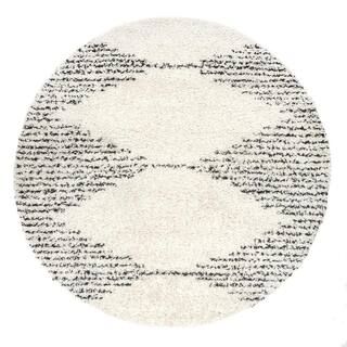 nuLOOM Scarlette Abstract Diamond Shag Off White 6 ft. x 6 ft. Round Area Rug-GCDX09A-R606 - The ... | The Home Depot