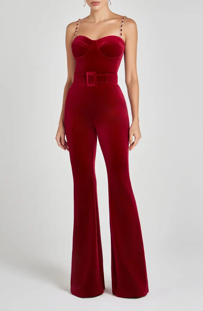 Harley Flare Velvet Jumpsuit | Nordstrom