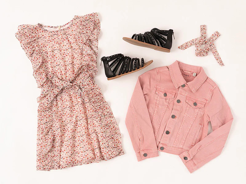 KIDPIK Girls Blushing Florals Outfit Set, 3-Piece, Size: 2 - 4, No Shoes | Kidpik Basics