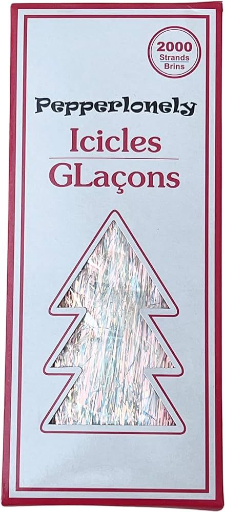 PEPPERLONELY 2000 Strands Icicles Tinsel Tree Christmas Decorations (4# Iridescent Premium) | Amazon (US)