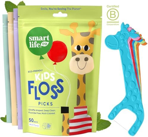 SmartLifeco Eco-Friendly Kids Flossers (200ct) - Dental Floss Picks for Children Made with Straw ... | Amazon (US)