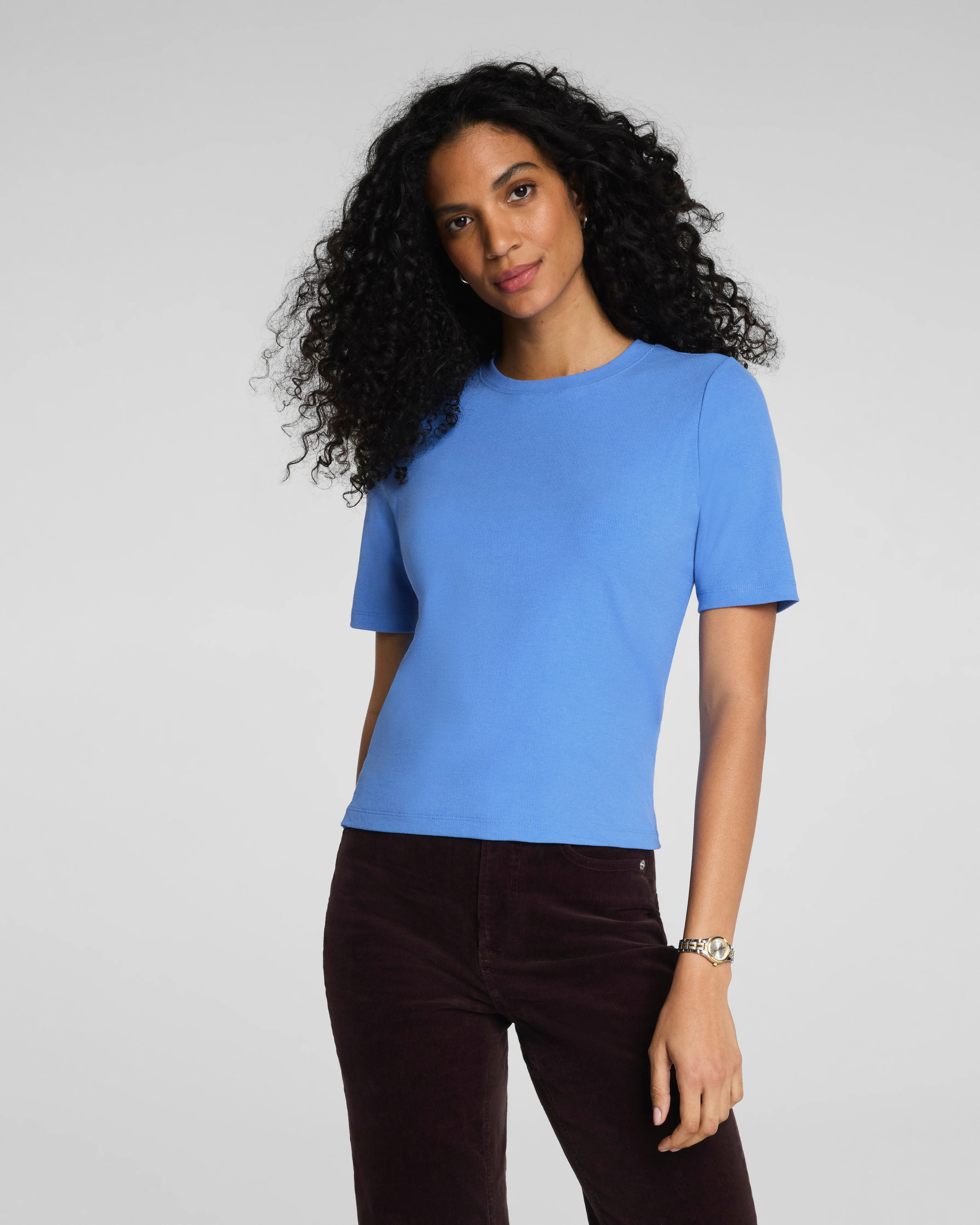 Ribbed Knit Crewneck Tee | Spanx