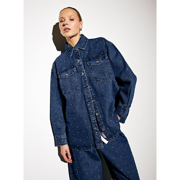 Dark Denim Eccentric Embellished Shirt 20 | Tu Clothing