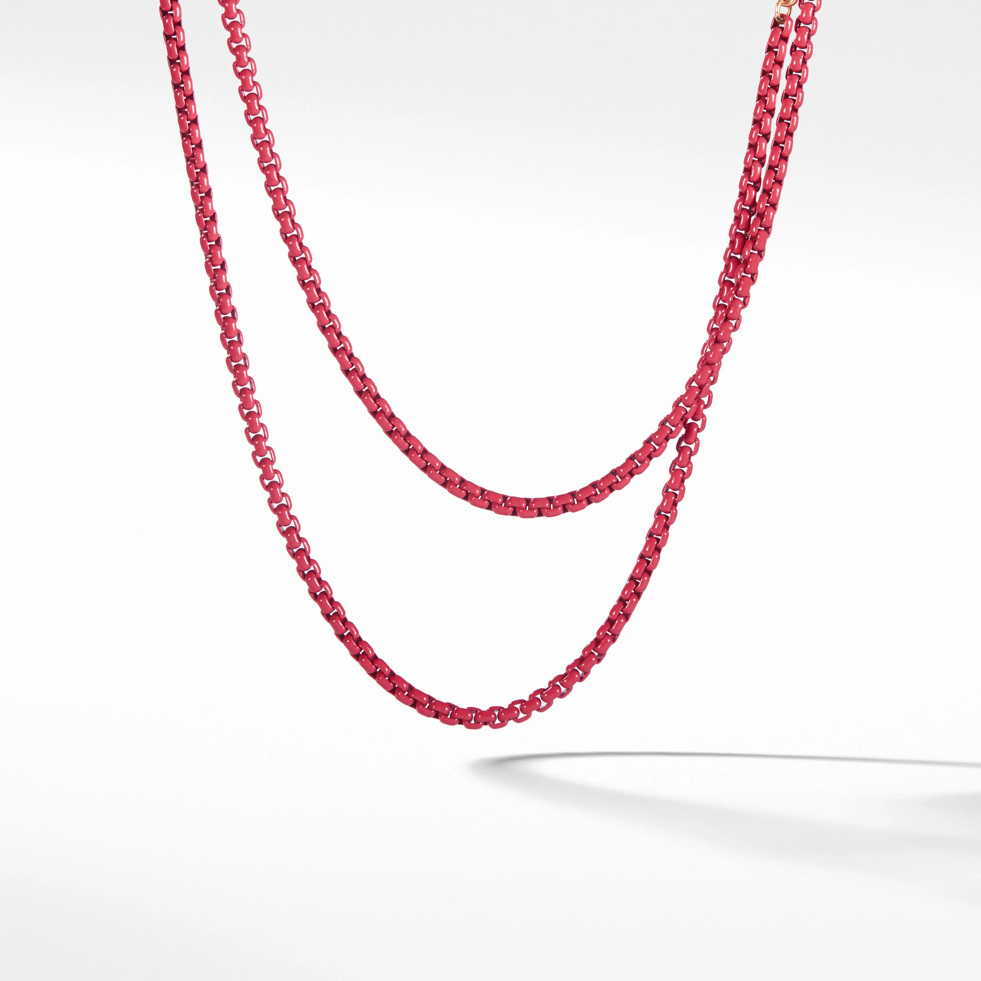 DY Bel Aire Chain Necklace in Coral with 14K Rose Gold Accents | David Yurman